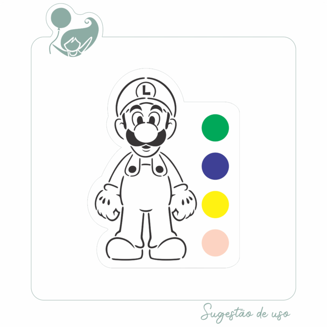 Estãªncil para biscoito luigi para pintar