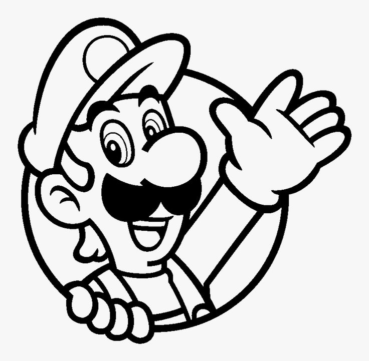 Luigi clipart black and white