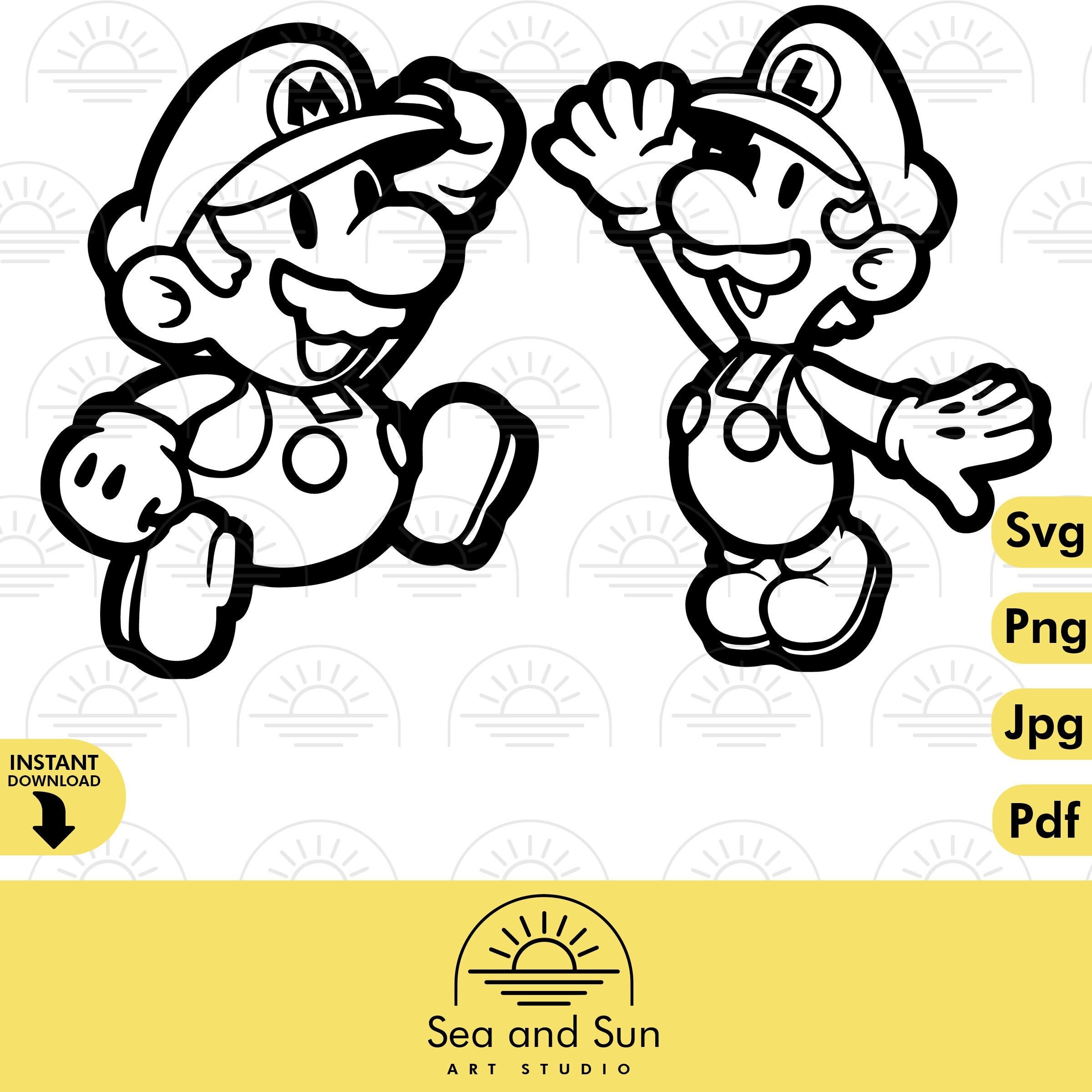 Mario luigi svg png jpg pdf clip art files for cricut