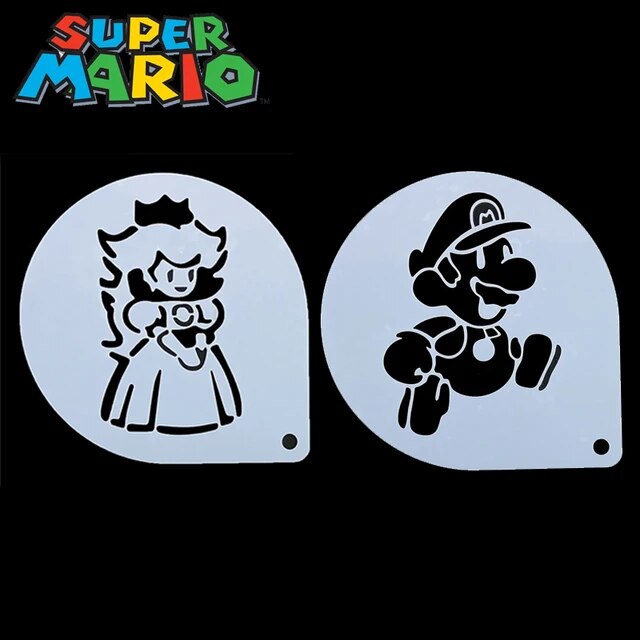 Super mario bros painting template anime kids drawing manual stencils diy graffiti painting scrapbook coloring embossing album