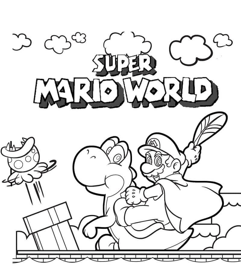 Paper mario and luigi coloring page