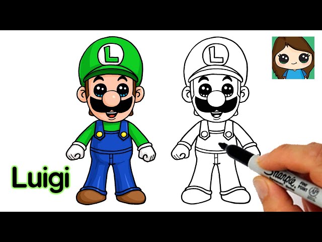 How to draw luigi super ario