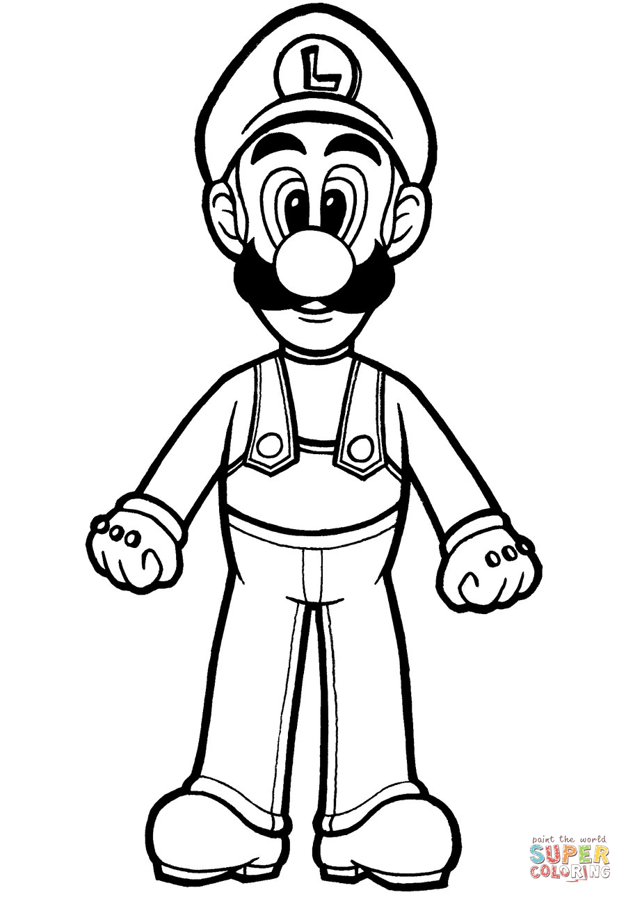 Luigi coloring page free printable coloring pages