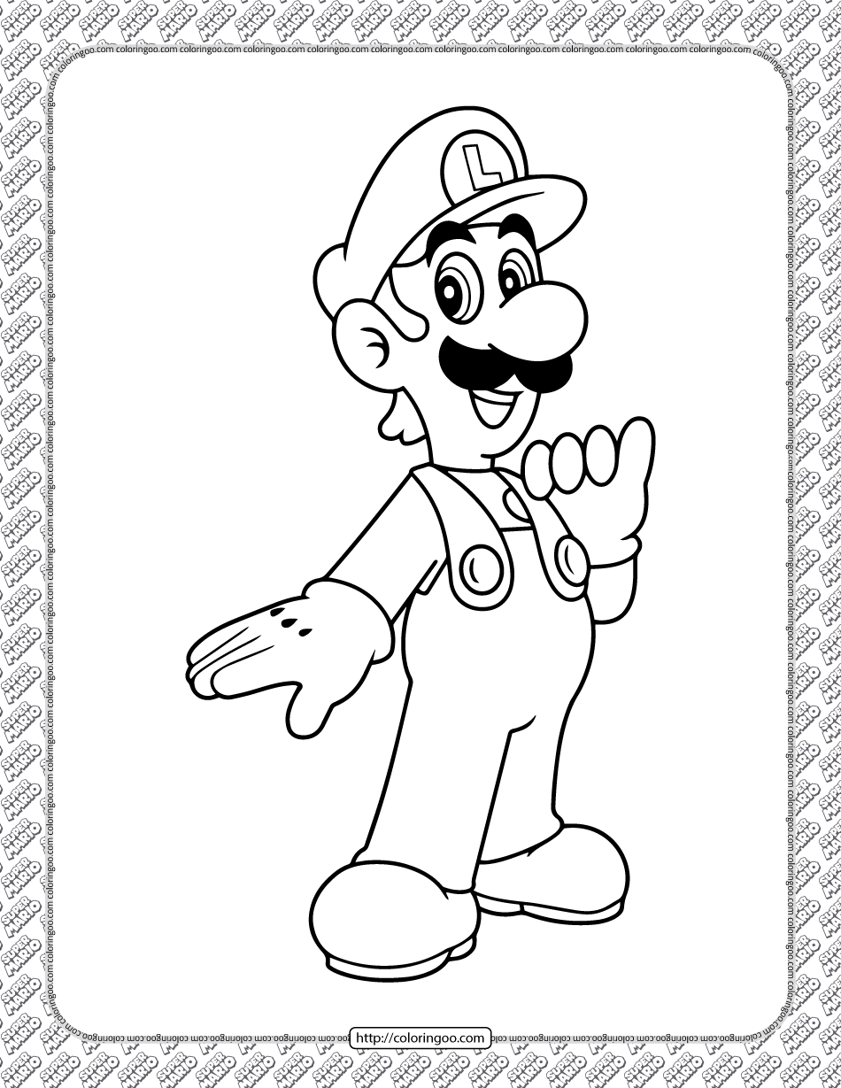 Printable luigi coloring page