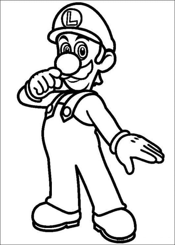 Cool luigi coloring page