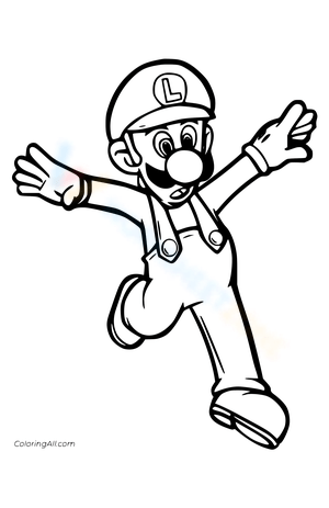 Free collection of luigi coloring pages for kids