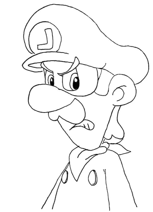 Angry luigi coloring page