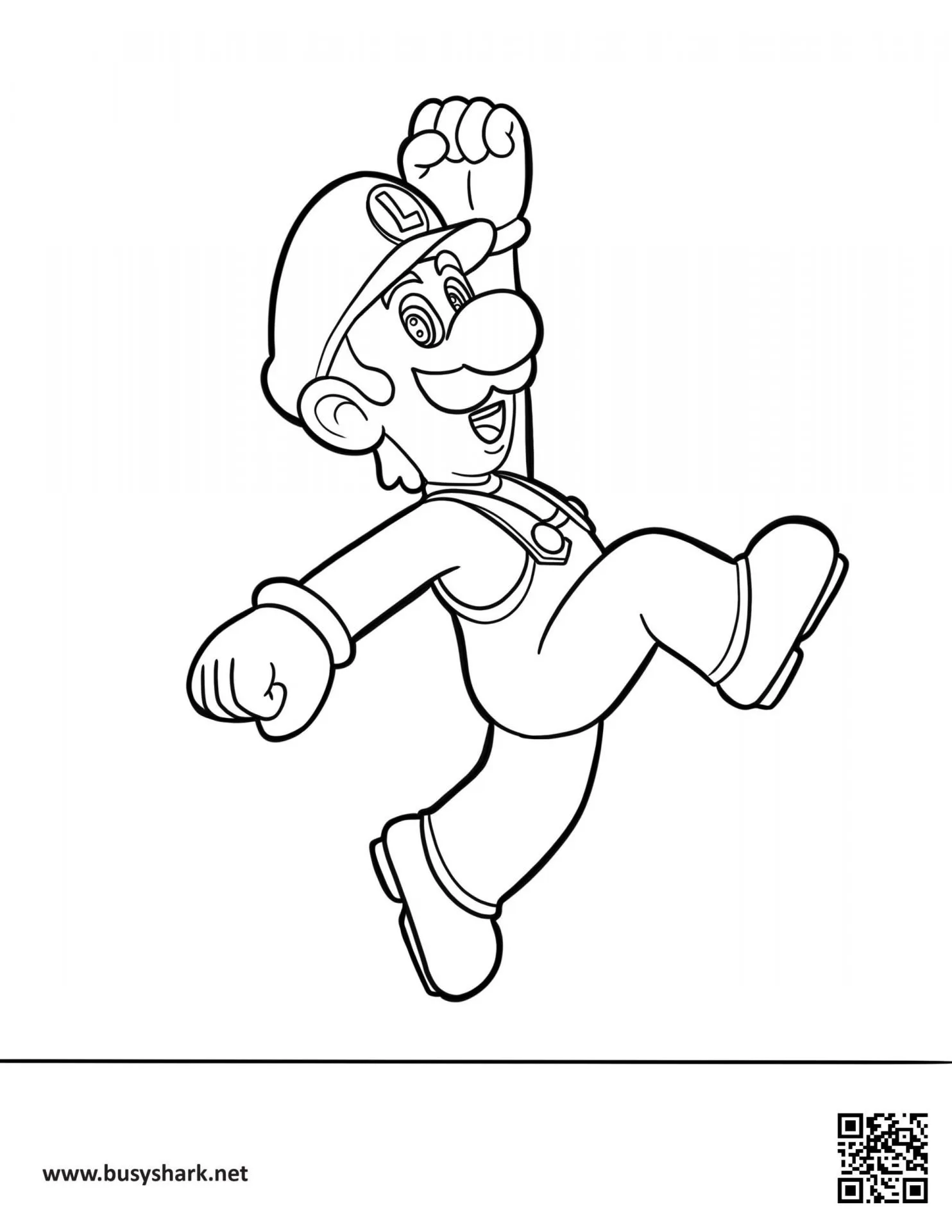 Luigi coloring page free printable