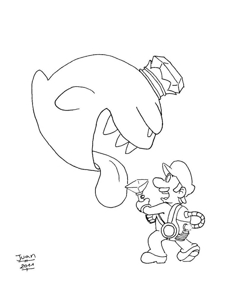 Luigis mansion lineart by peaceelectronics on