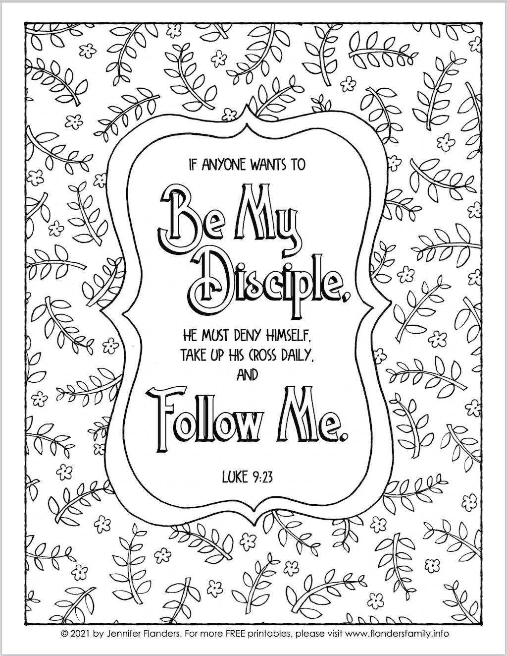 Be my disciple coloring page