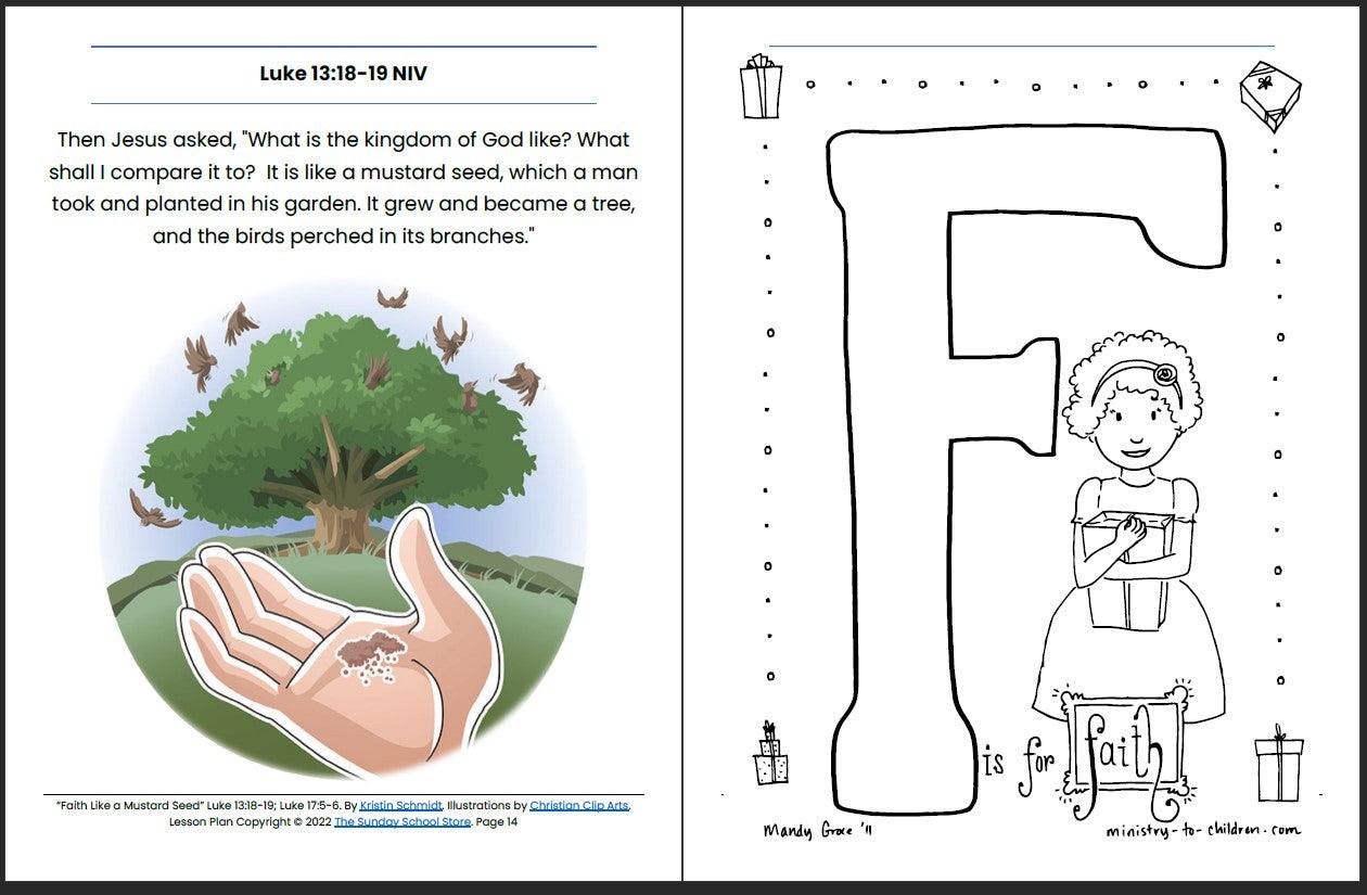 Faith like a mustard seed luke printable bible lesson sund