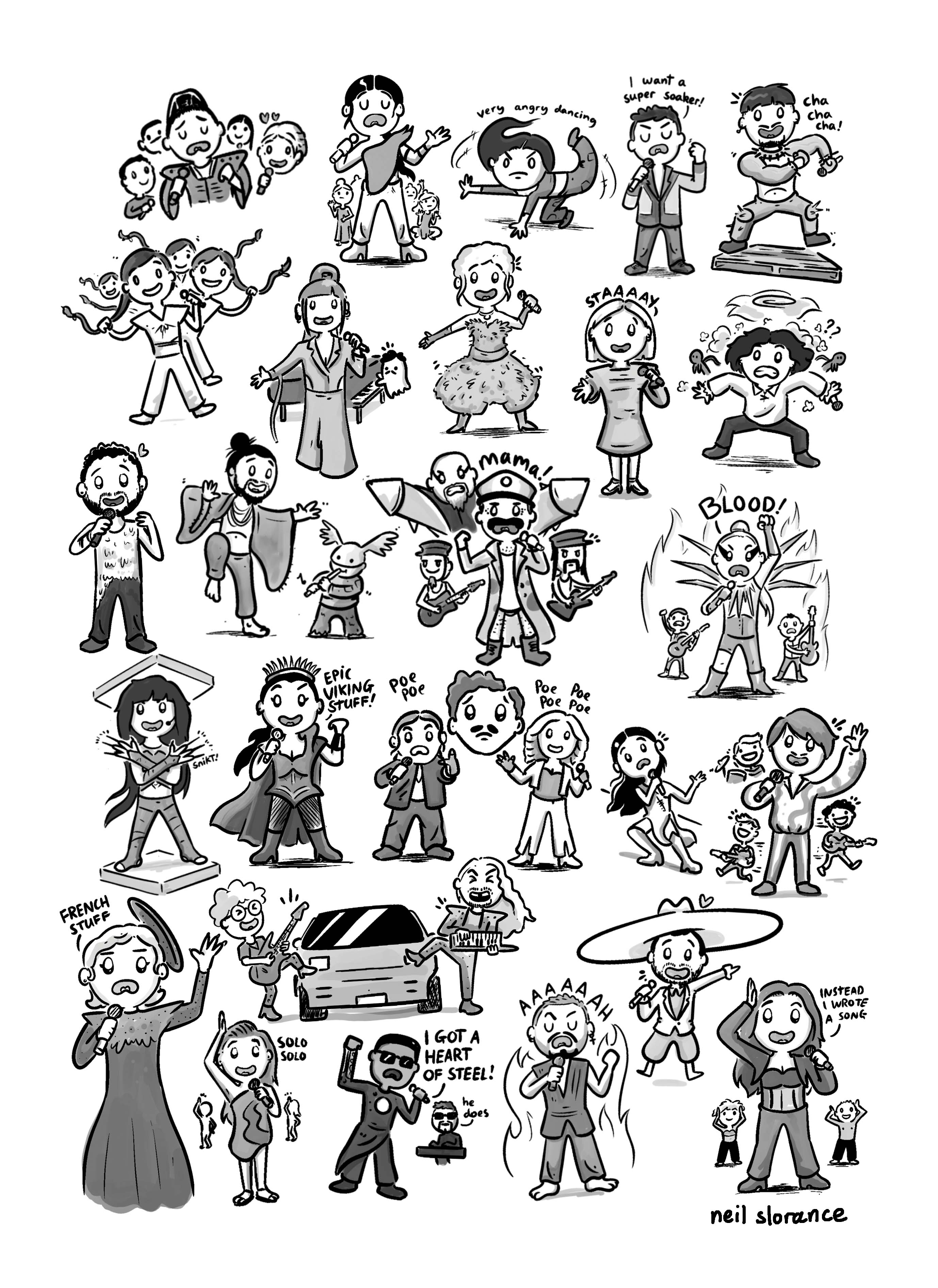 Every year i draw along to the eurovision grand final heres my effort this year reurovision