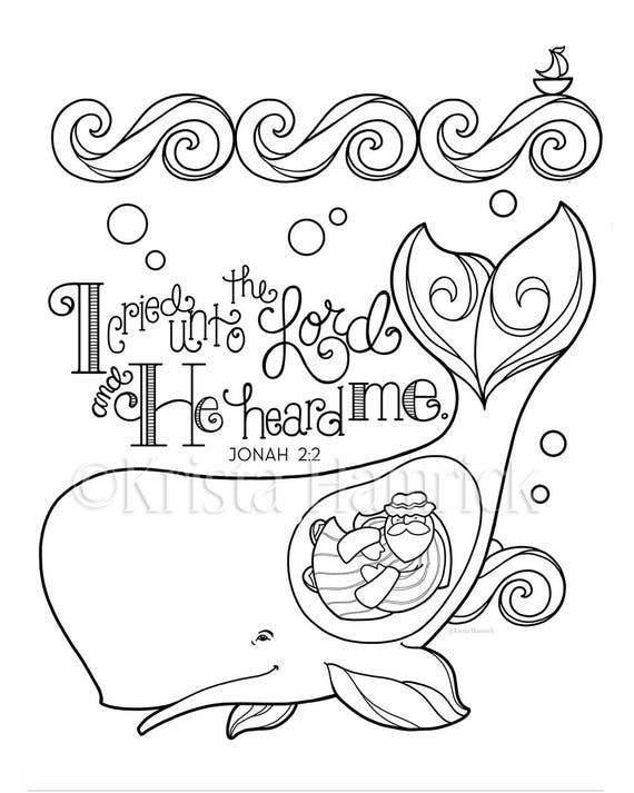 Jonah and the whale coloring page x bible journaling tip