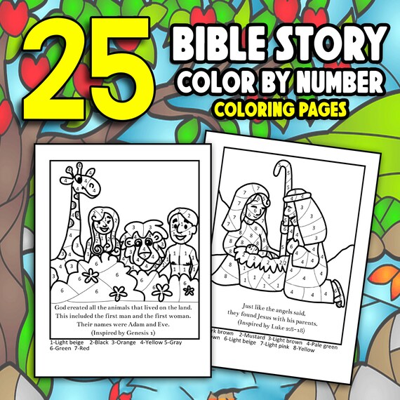 Best value bible color by number book for kids ages