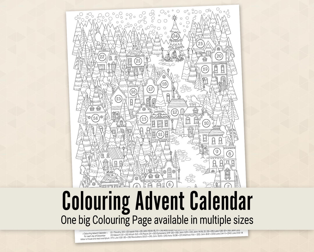 Colouring advent calendar christmas giant page