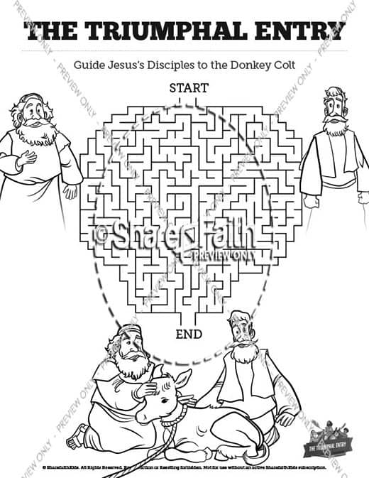 Luke the triumphal entry sunday school coloring pages â