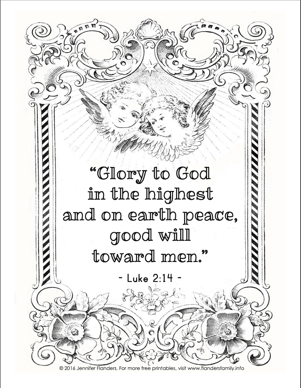 Glory to god in the highest coloring page