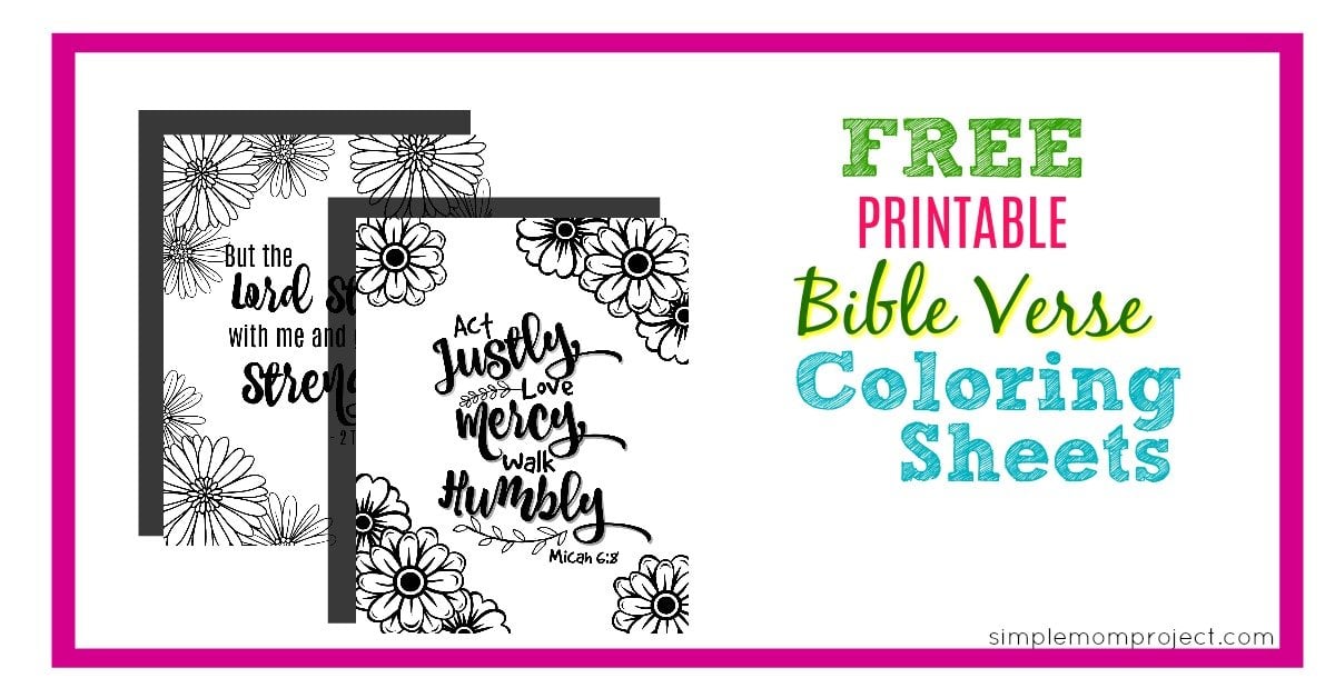 Free printable bible verse coloring sheets â simple mom project