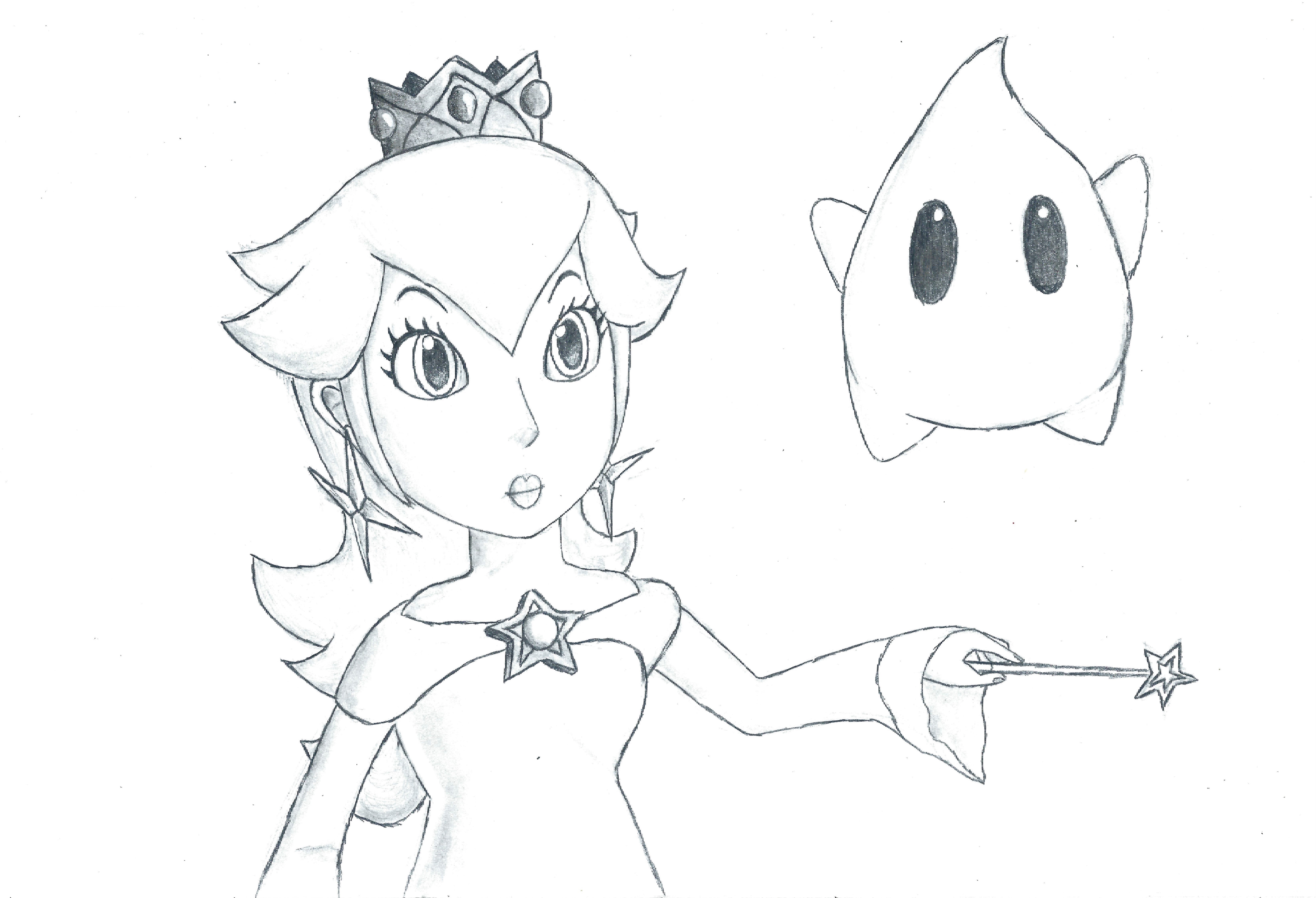 Rosalina without her bang and luma by kademowfive on