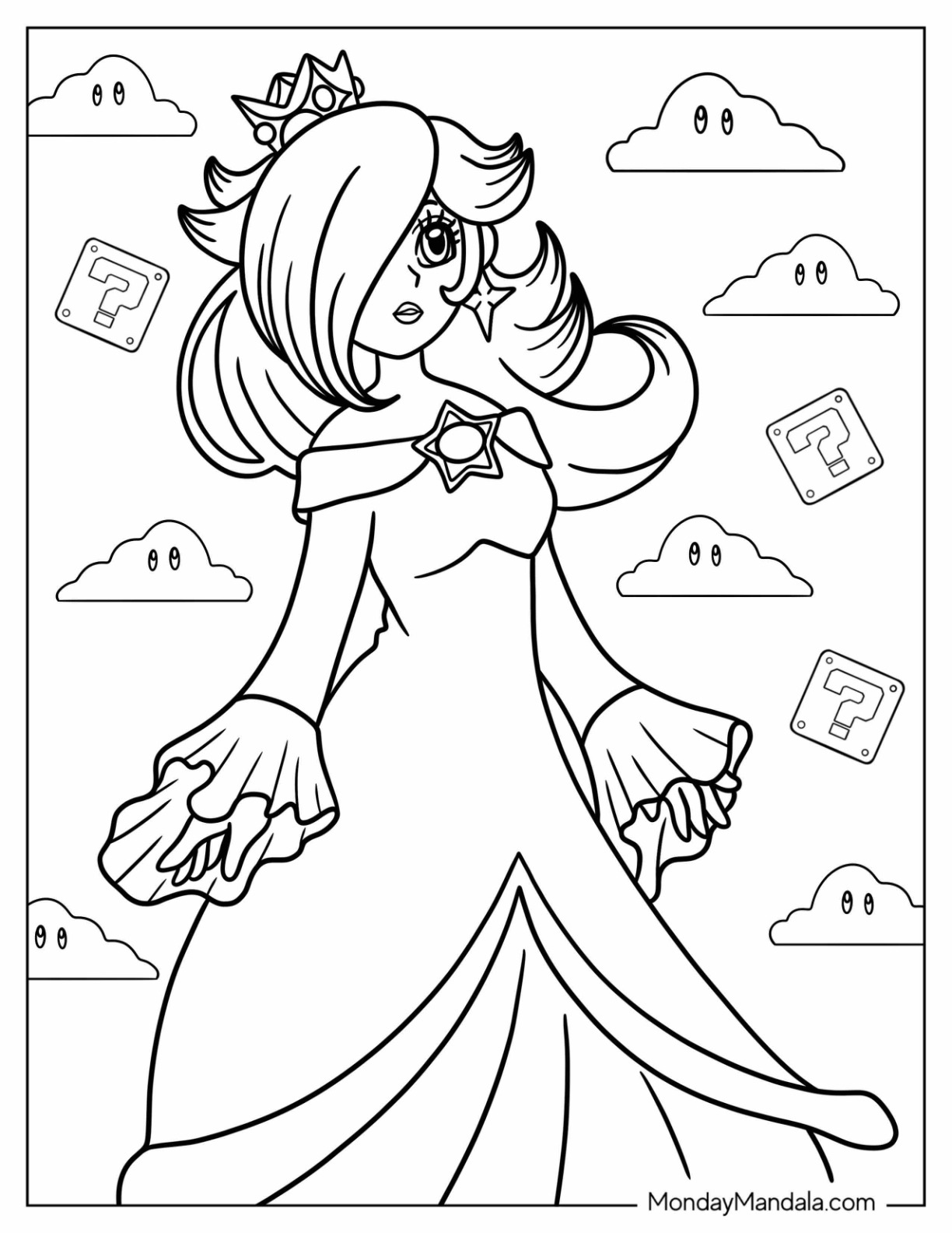 Rosalina coloring pages free pdf printables