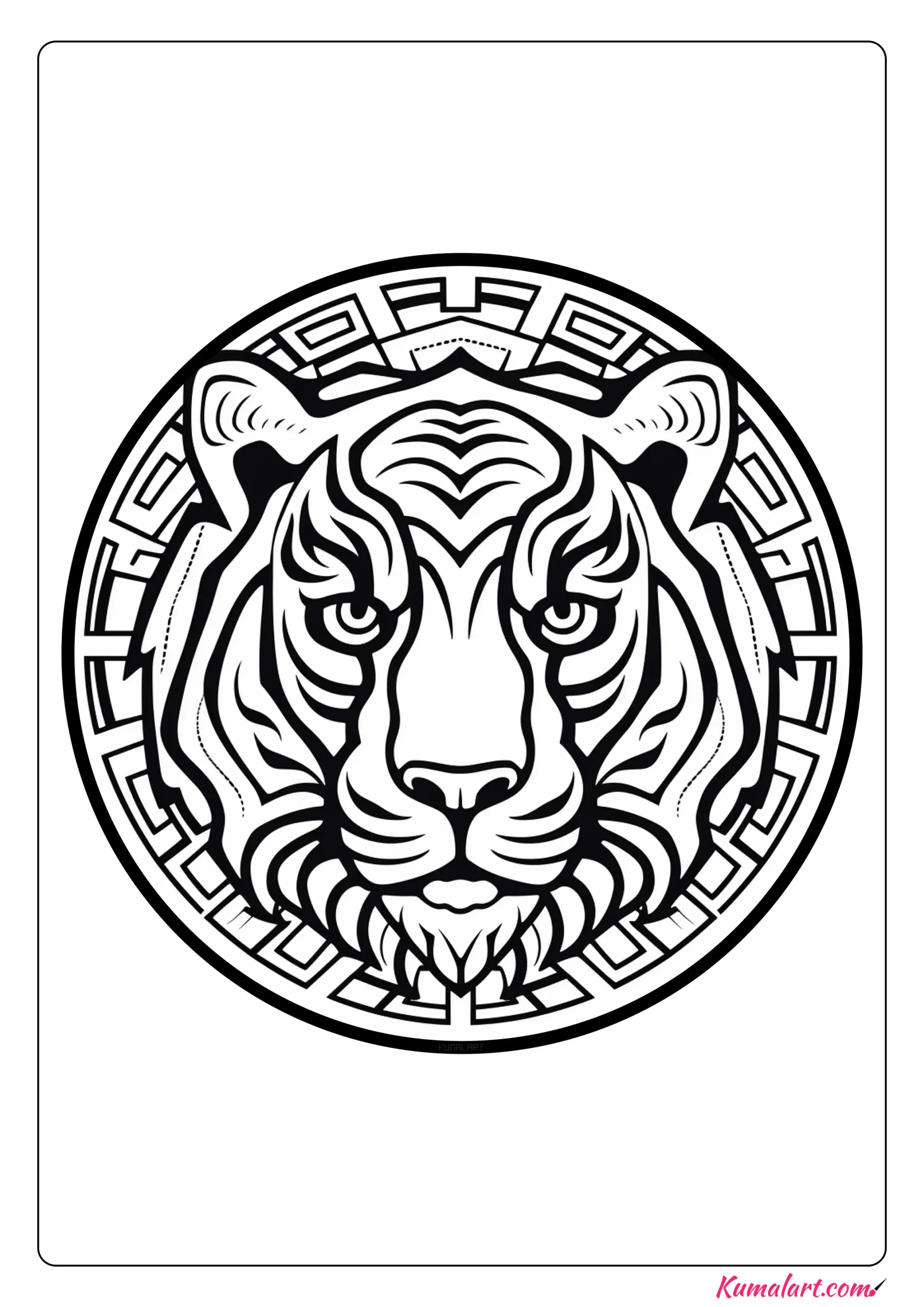 Luna the tiger mandala coloring page printable a page