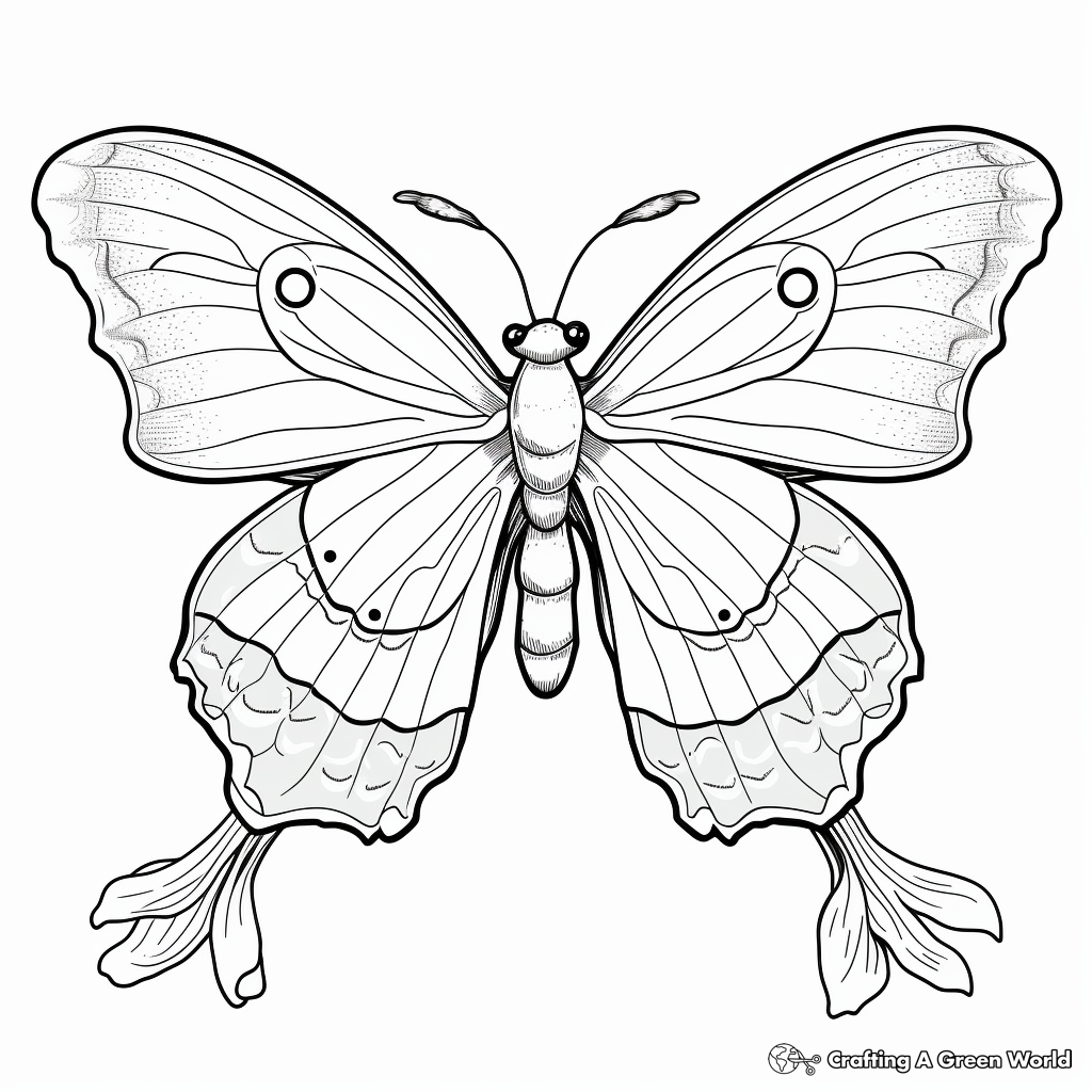 Luna moth coloring pages