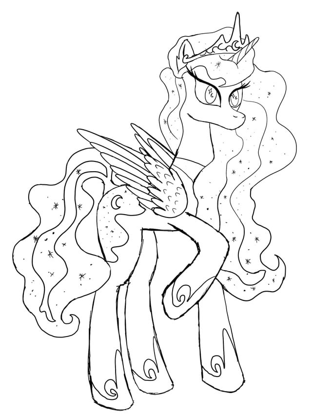 Working on a rough sketch for some luna fanart and finding my own style to draw the ponies colored version ing soon rmylittlepony