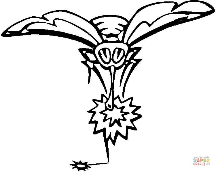 Wasp on the flower coloring page free printable coloring pages