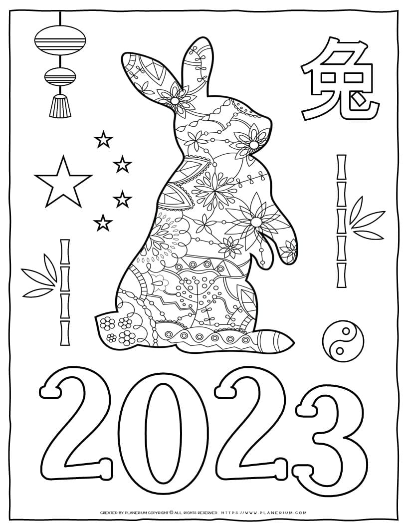 Chinese new year coloring page