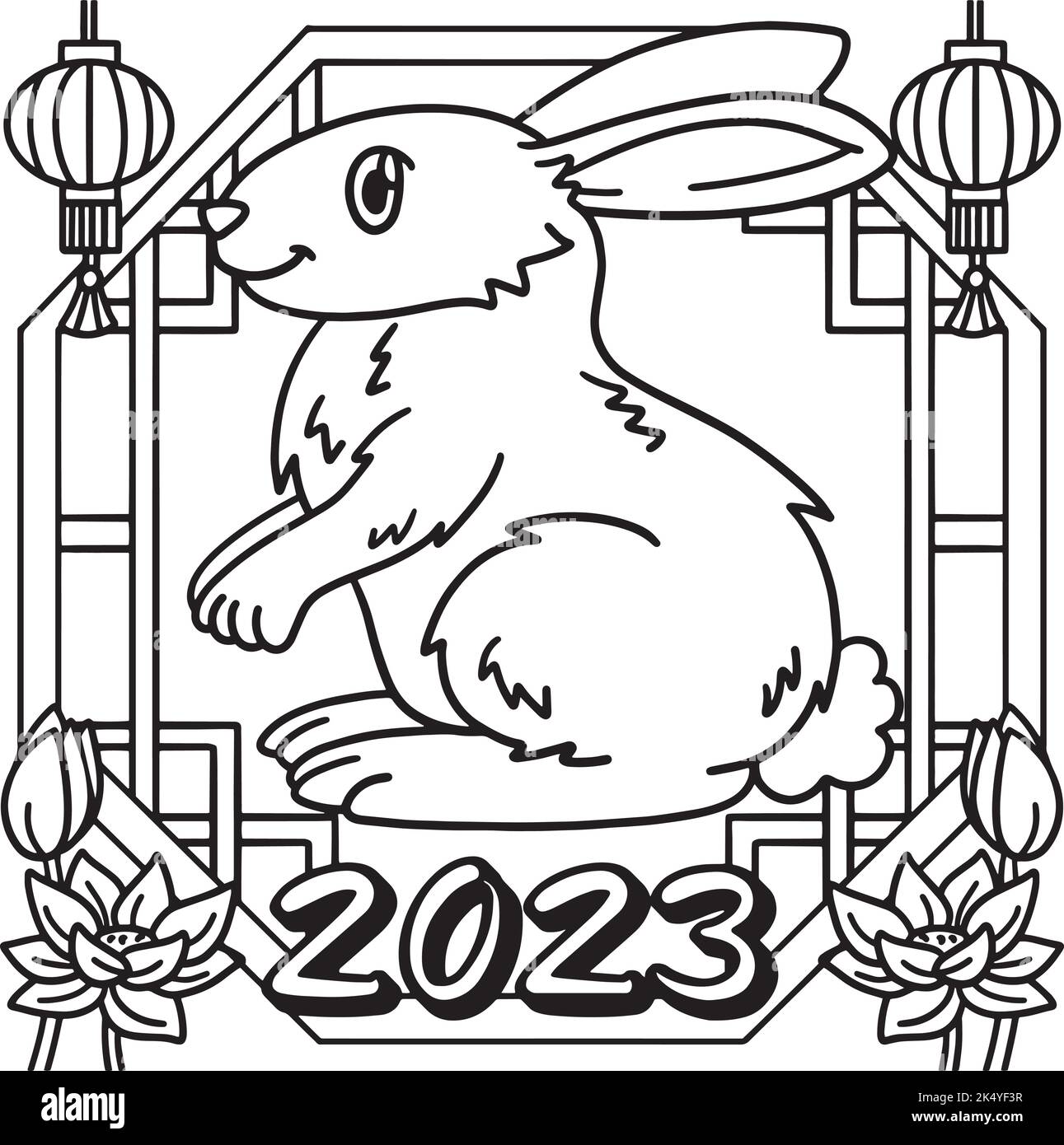 Year of the rabbit black and white stock photos images