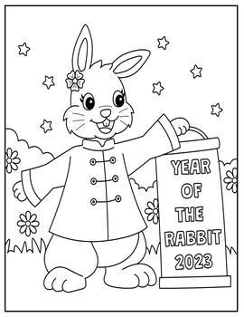 Chinese new year coloring pages year of rabbit new year lunar