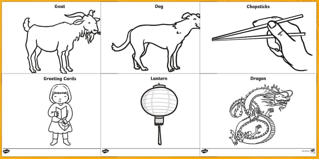 Chinese new year colouring pages