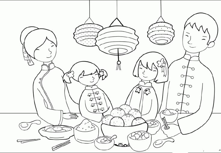 Chinese new year coloring pages