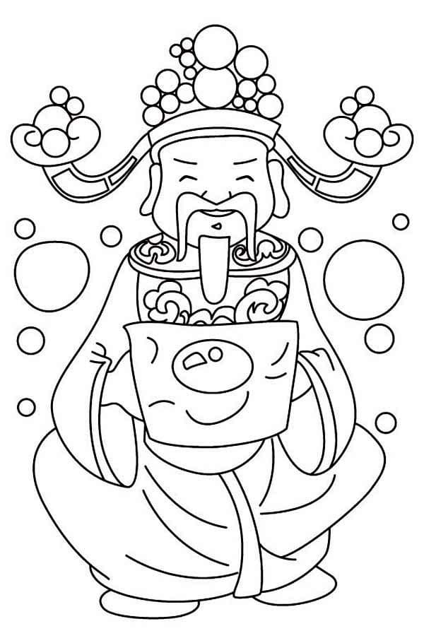 Chinese new year for free coloring page