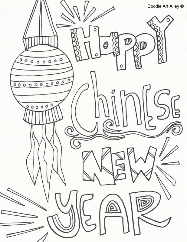 Chinese new year coloring pages