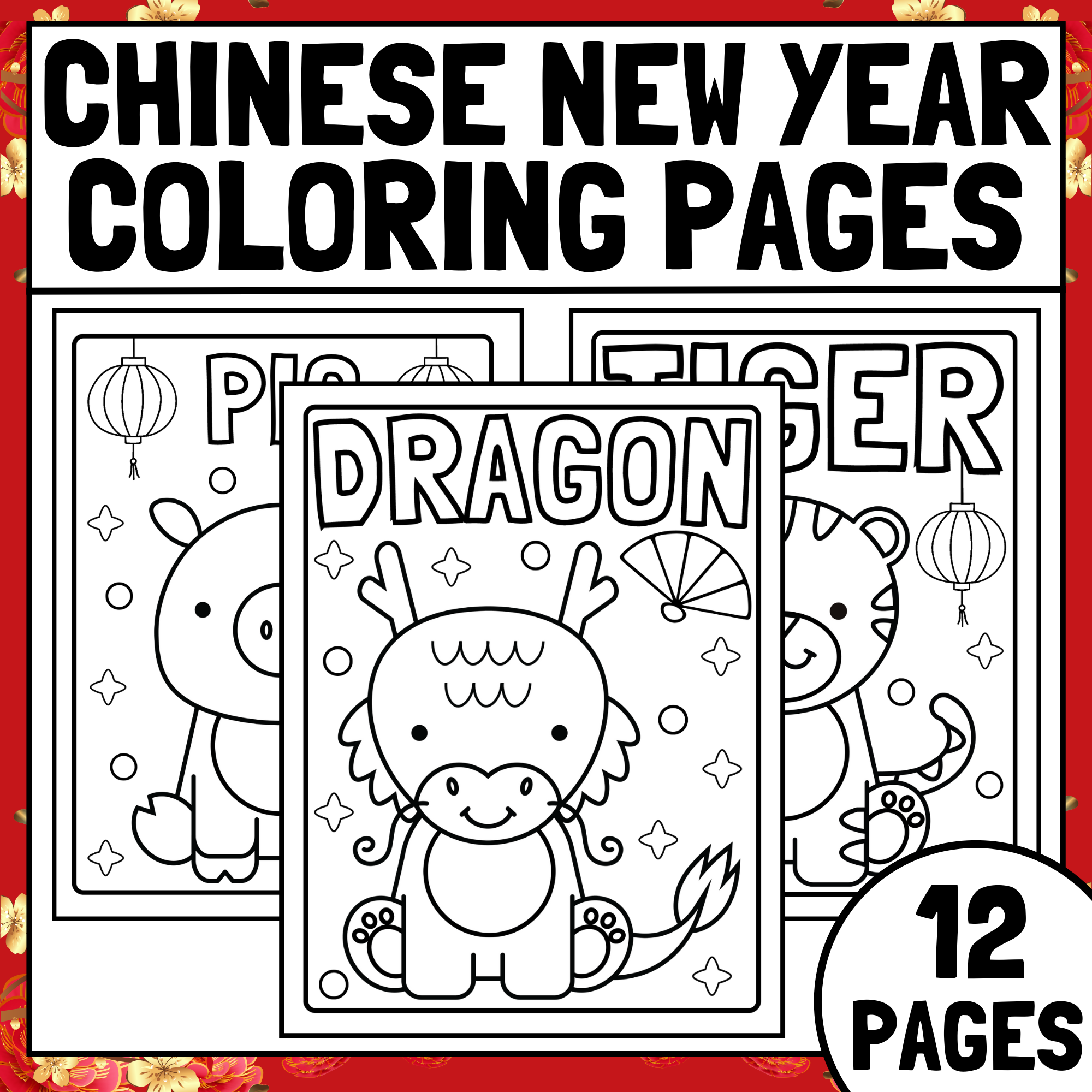 Chinese new year zodiac animals coloring pages lunar new year zodiac made by teachers