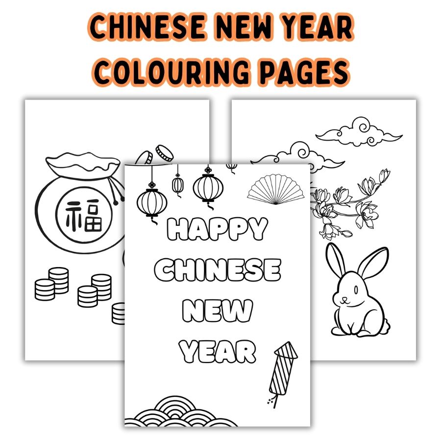 Chinese new year coloring pages