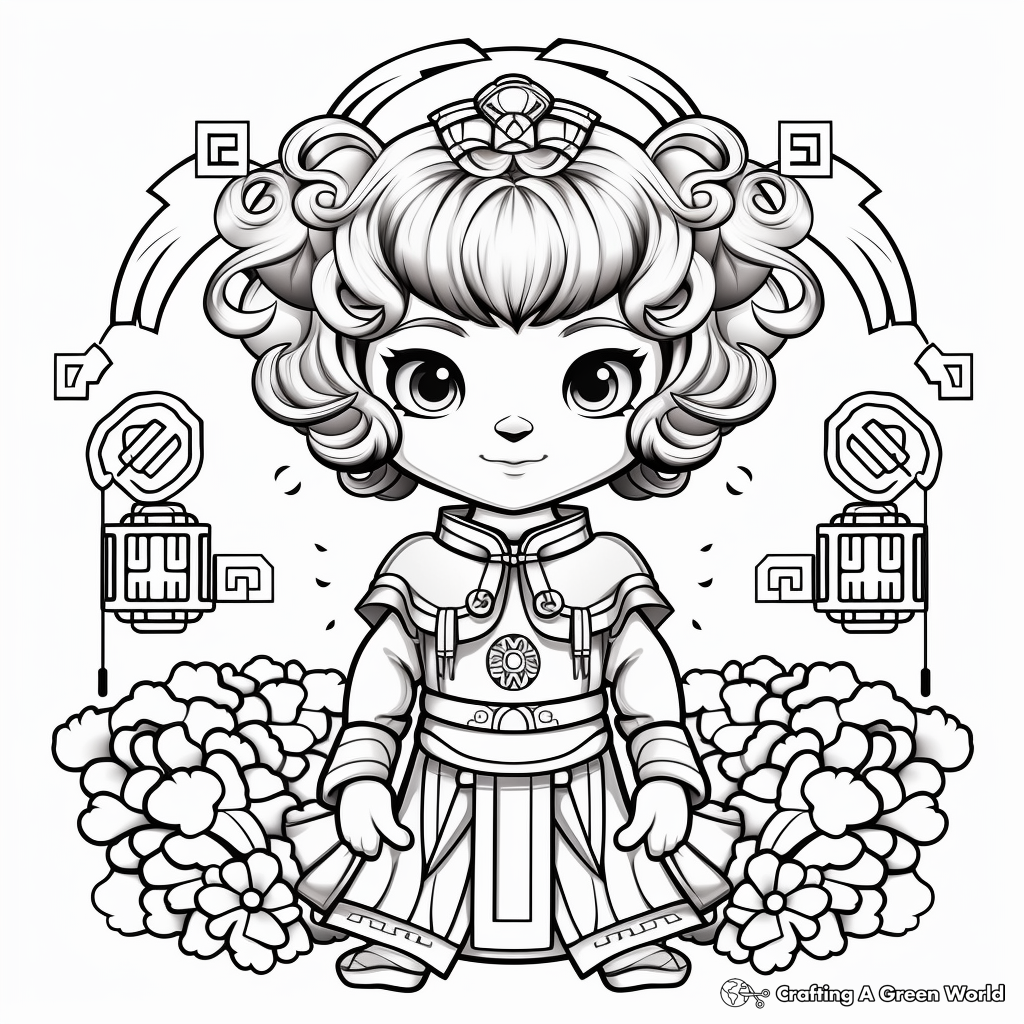 Chinese new year coloring pages