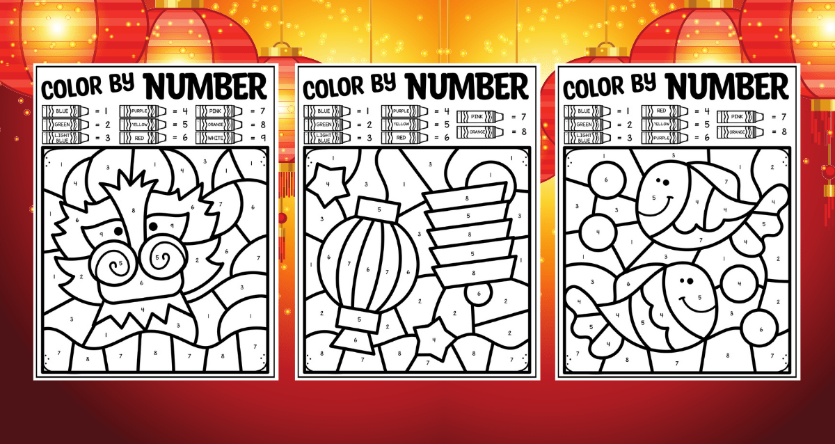 Chinese new year lor by number pages free printable