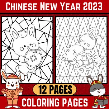 Chinese new year coloring pages mindfulness lunar new year