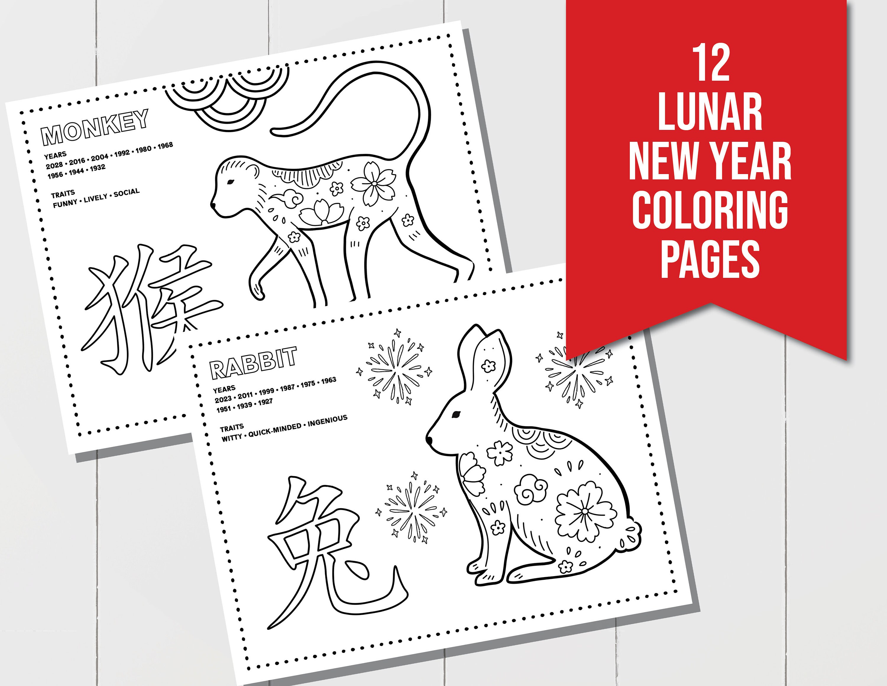 Chinese new year coloring pages chinese new year kids