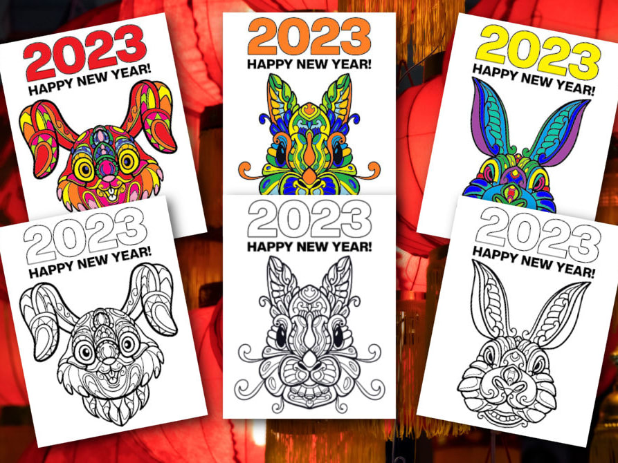 Year of the rabbit coloring pages