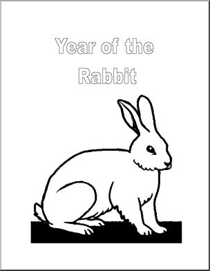 Coloring page chinese new year the rabbit