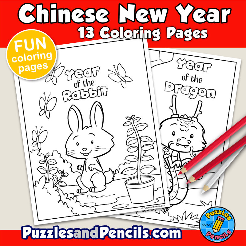 Chinese new year animal coloring chinese zodiac coloring pages made by teachers