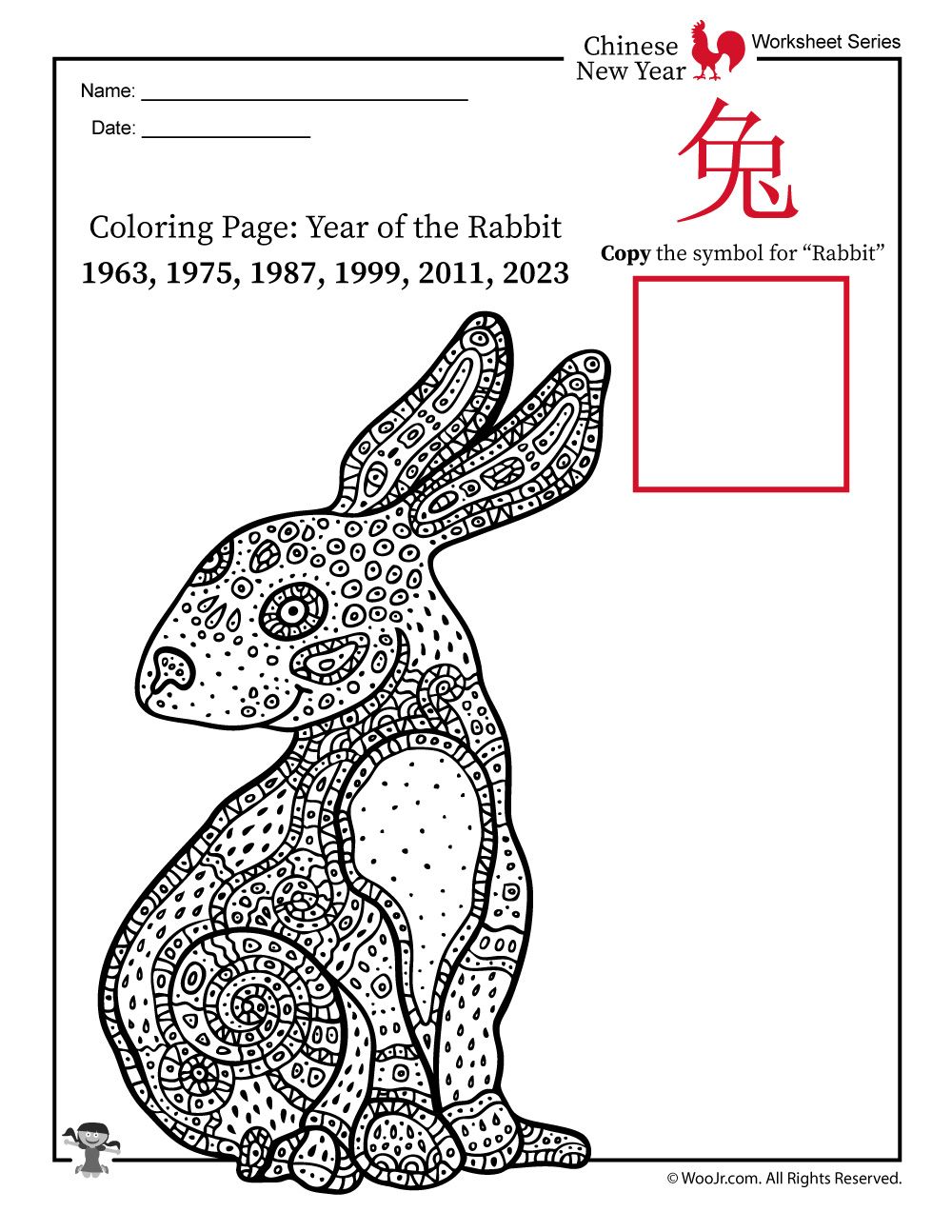 Year of the rabbit coloring page woo jr kids activities childrens publishing year of the rabbit coloring pages chinese new year crafts for kids