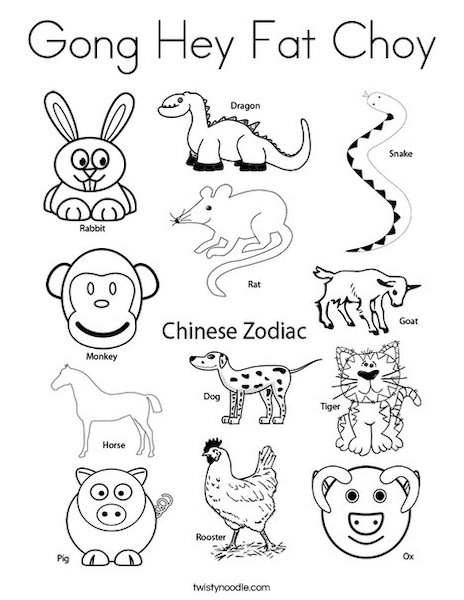 Fun chinese new year colouring pages for kids