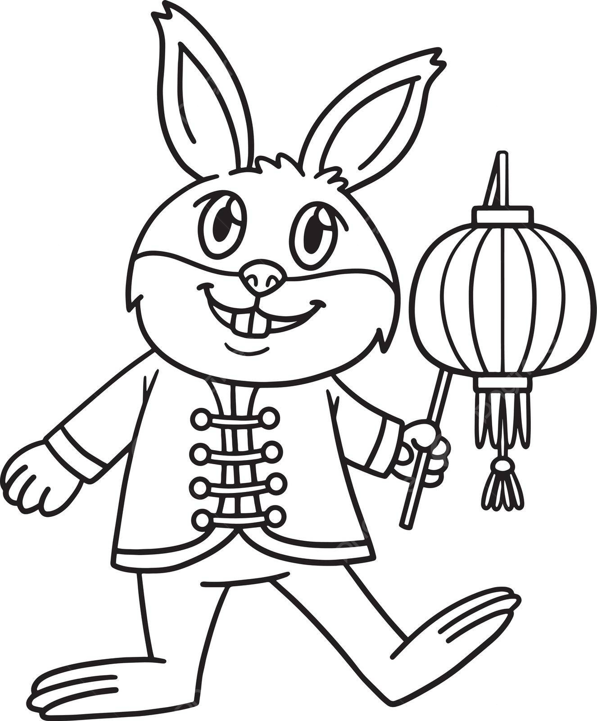 Rabbit with lantern isolated coloring page design silhouette kids vector design silhouette kids png and vector with transparent background for free download