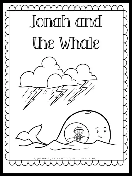 Jonah and the whale coloring page free printable â the art kit