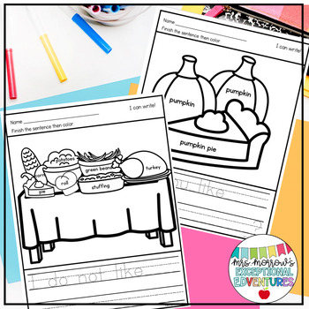 November writing activities thanksgiving coloring pages tpt