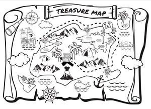 Treasure map colouring sheets pack of â